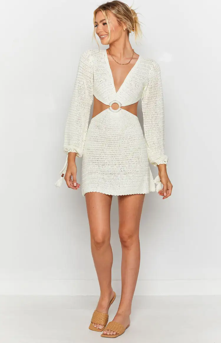 Cleo Crochet Dress White