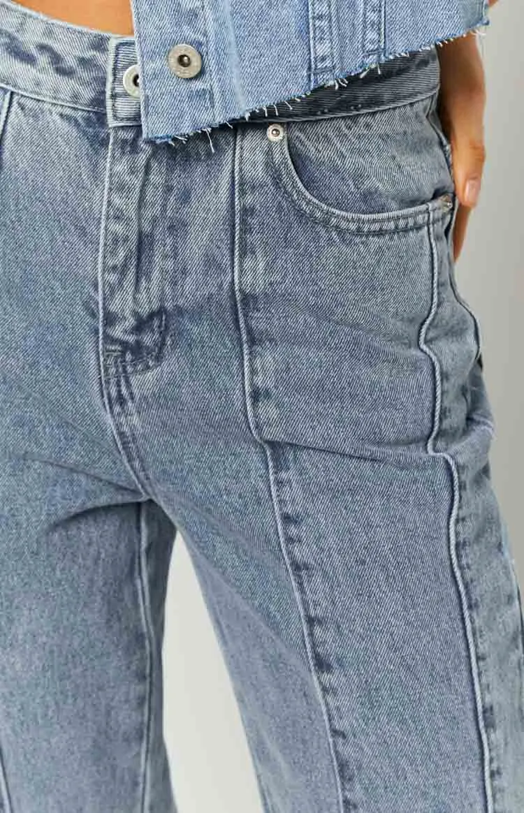 The Phoebe Mid Wash Denim Jeans to Jorts