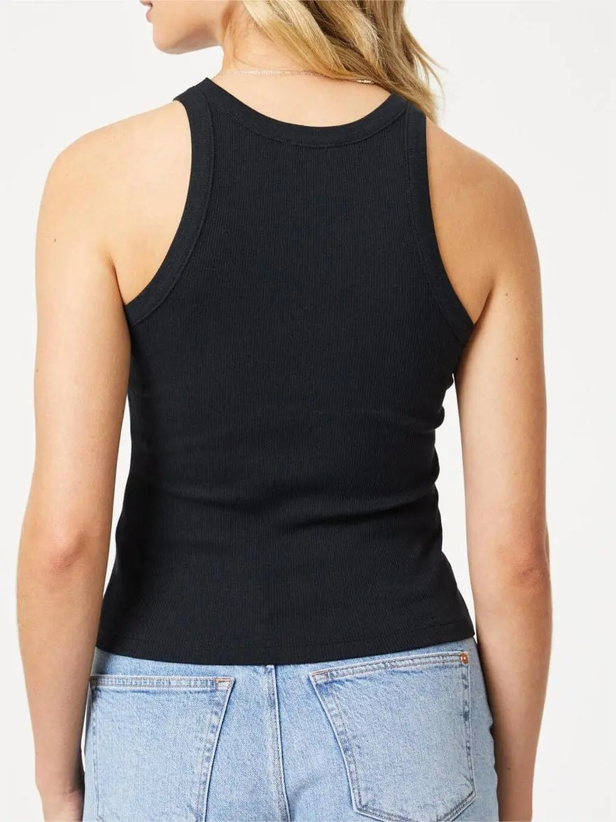 Racer Back Black Tank Top