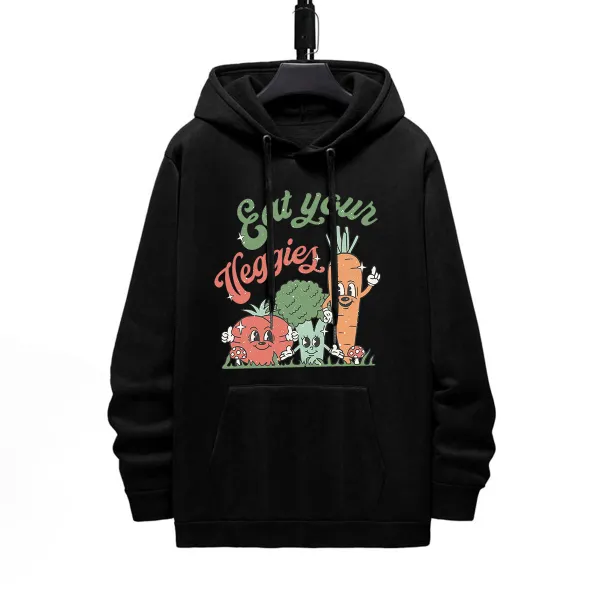 GET YOUR VEGGIES PATTERN PRINTED HOODIE