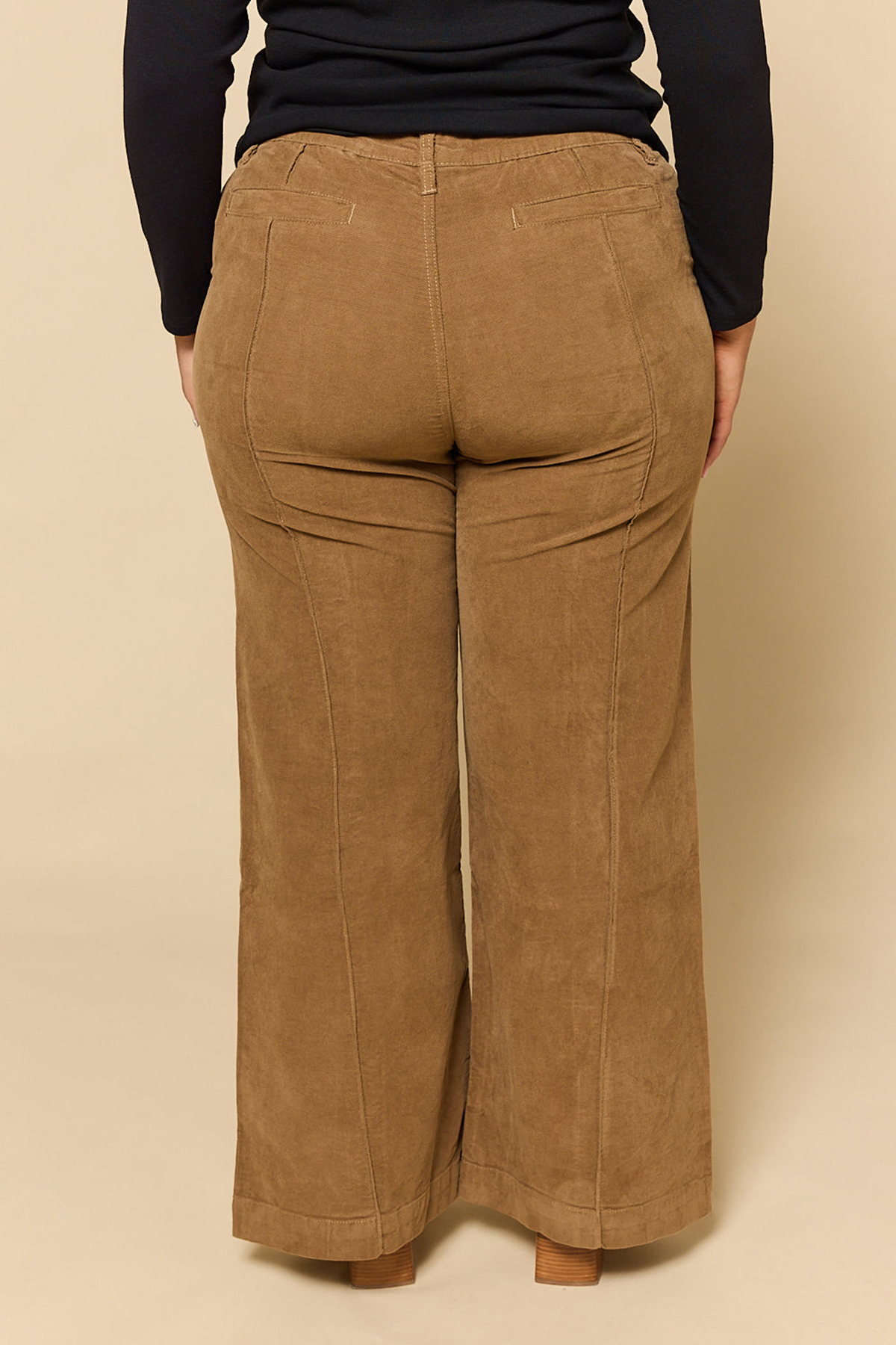 Adrift Wide Leg Brushed Cotton Pant in Camel