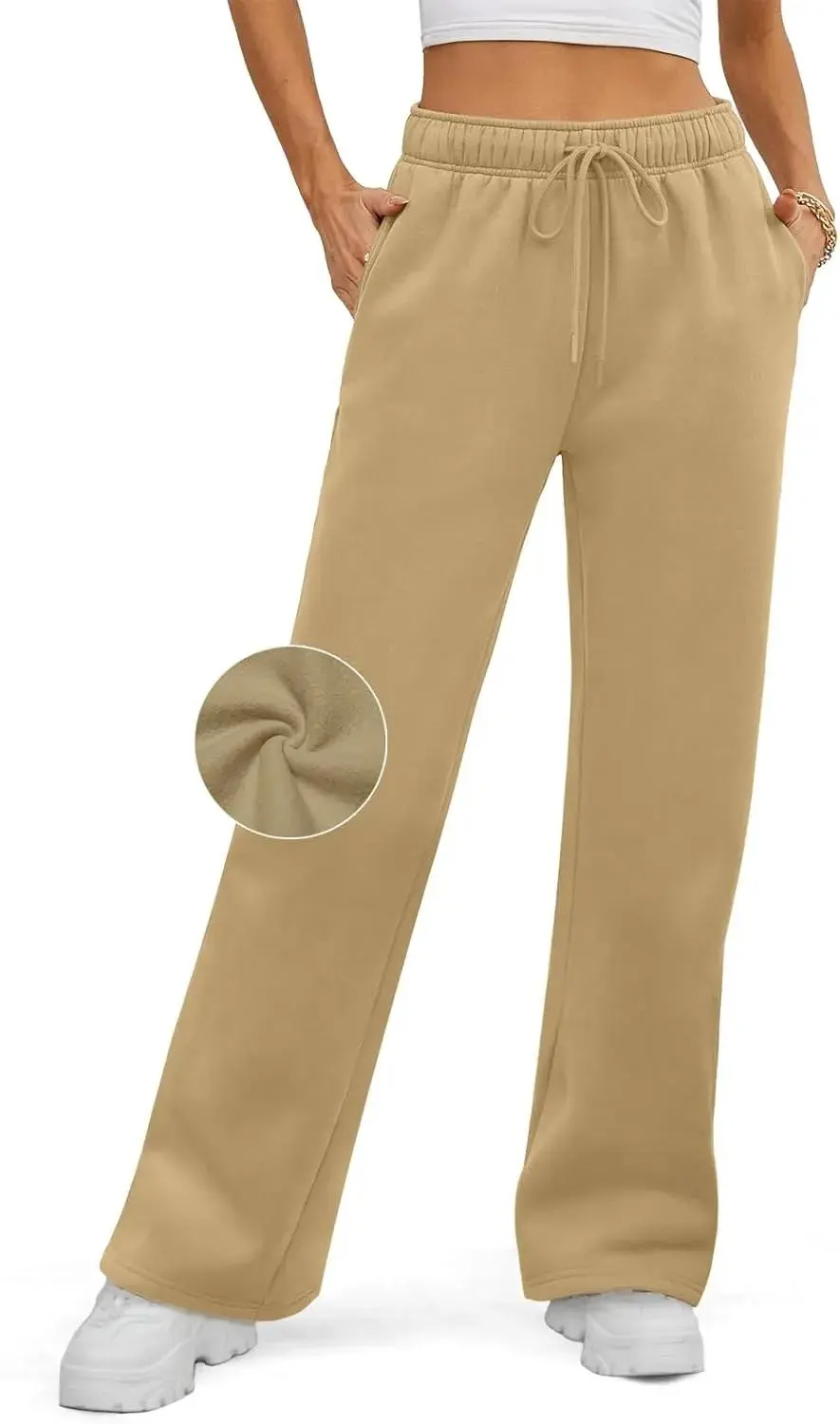 Baggy Sweatpant Fleece Lined Straight Leg Pants