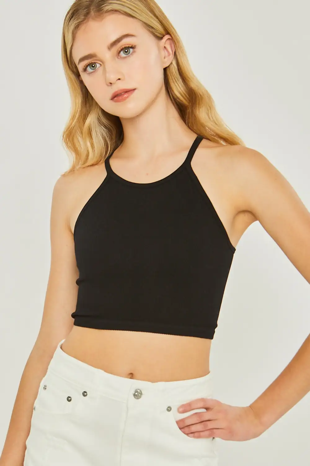 High Neck Crop Tank