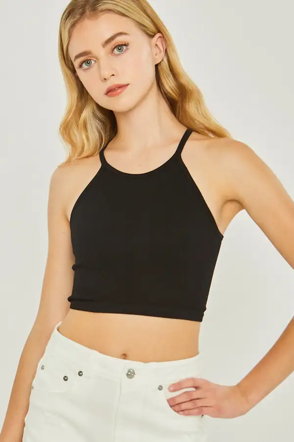 High Neck Crop Tank