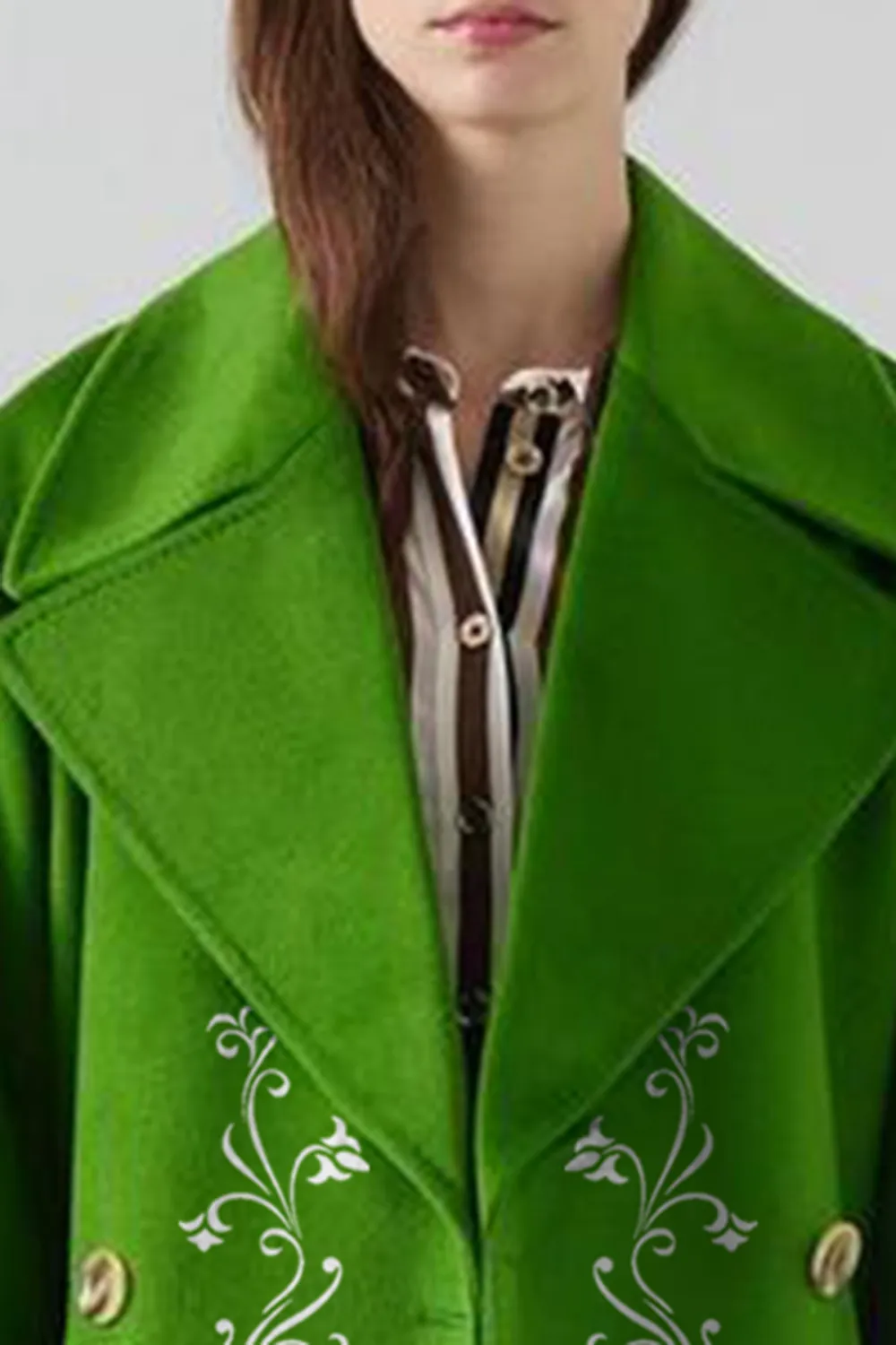 Amor Green Double Breasted Wool Coat