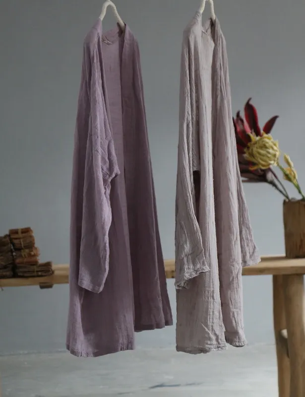 Simple Lightweight Cool Cotton Linen Cardigan