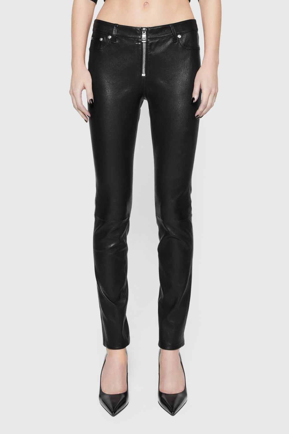 Women's Black Leather Trousers