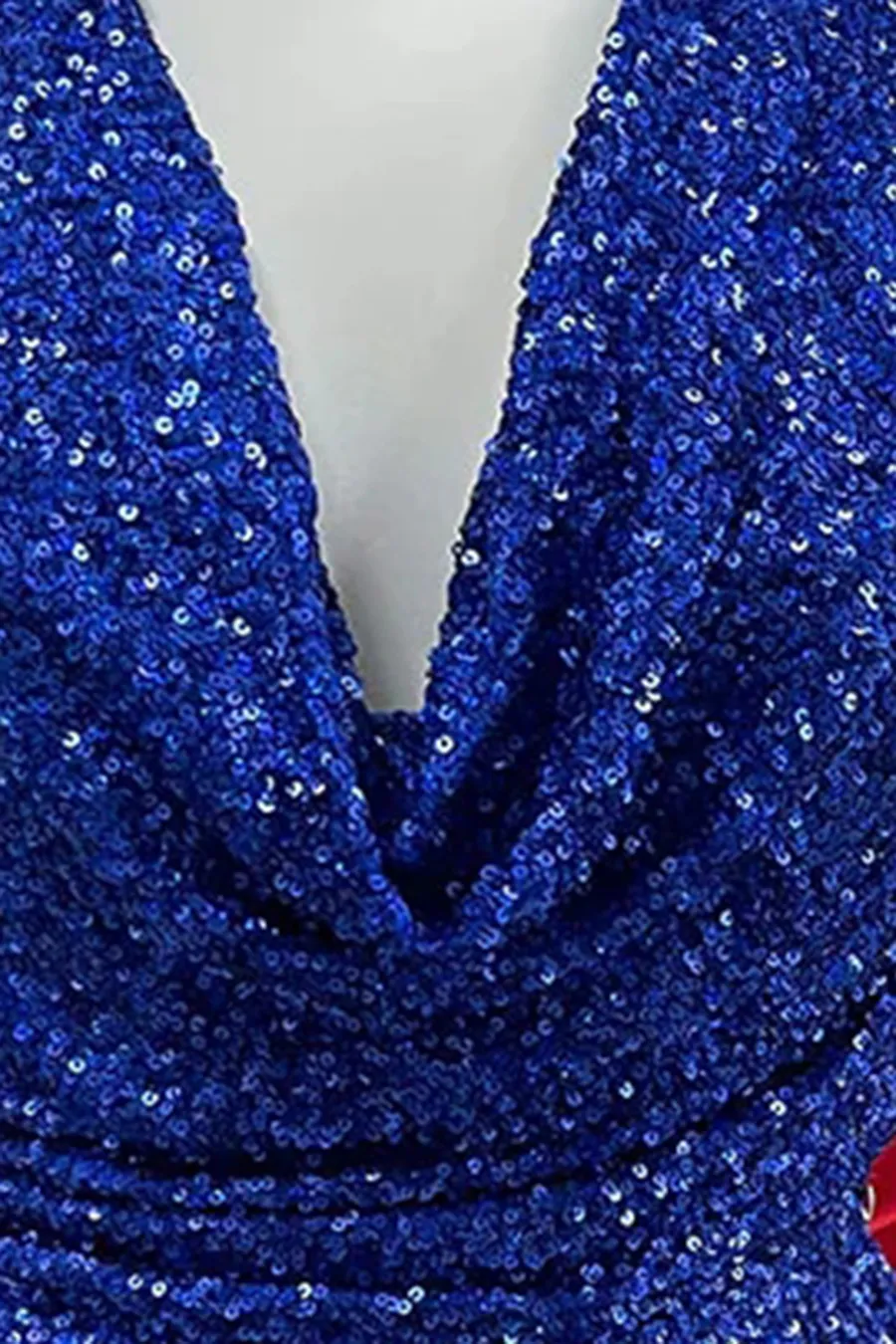 Sequin Cowl Halter Neck Bodycon Mini Dress