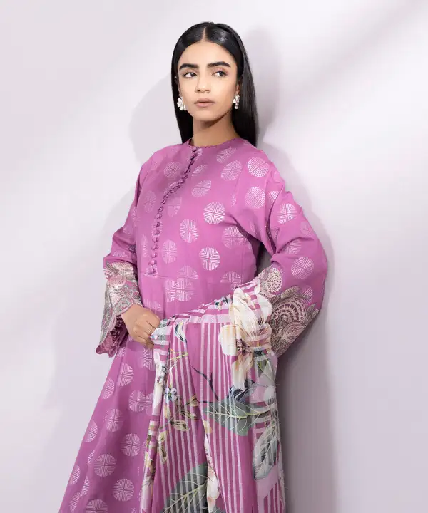 3 Piece - Embroidered Jacquard Suit