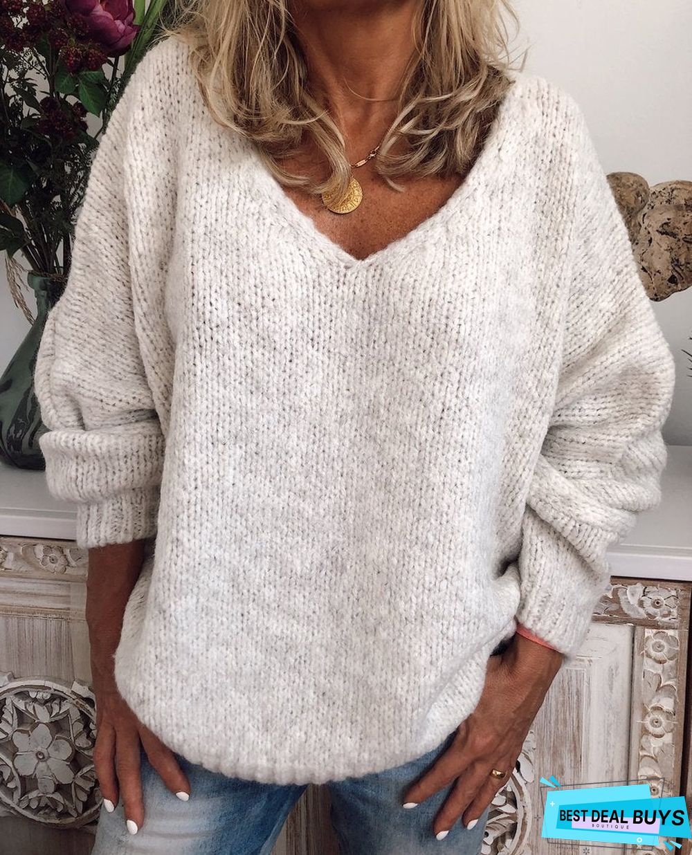 Solid Long Sleeve Sweater