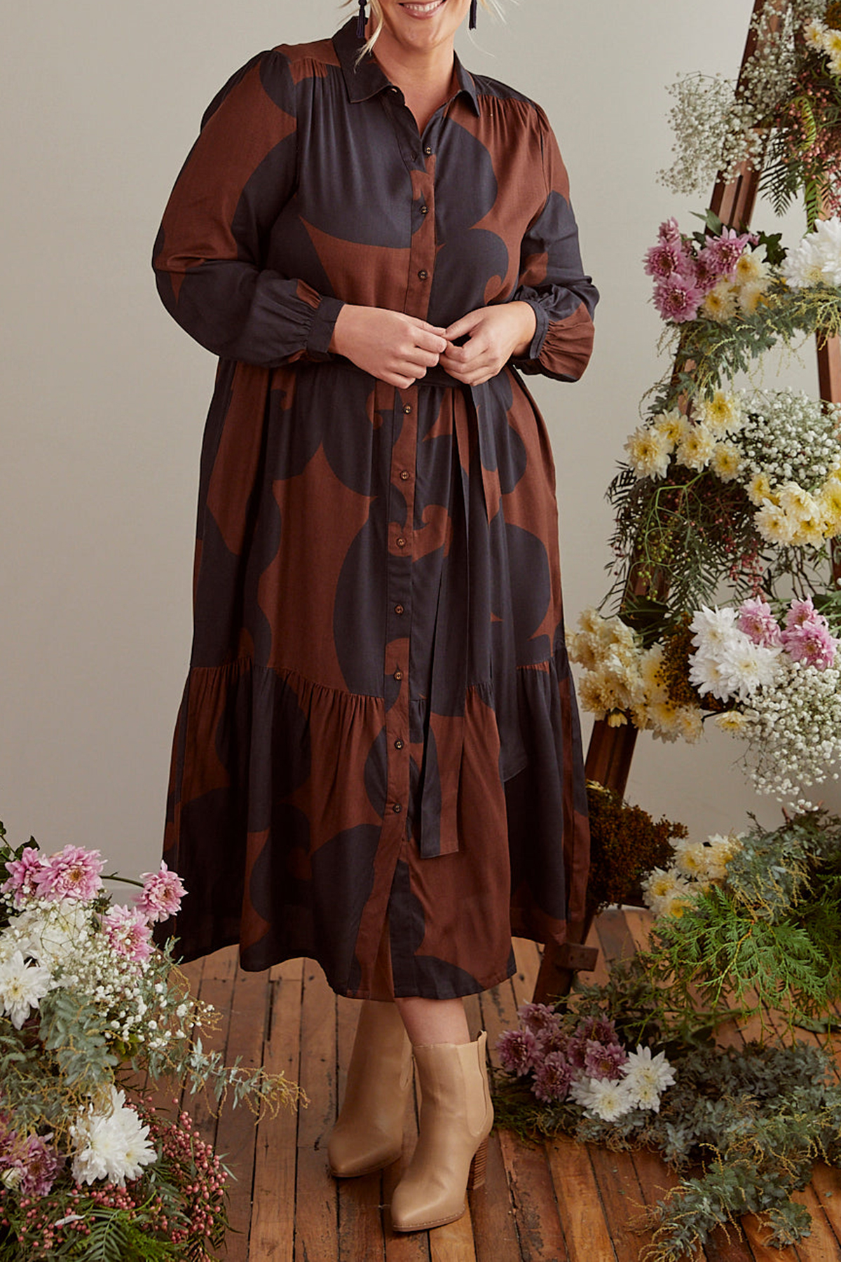 Ginette Long Sleeve Maxi Dress in Soho