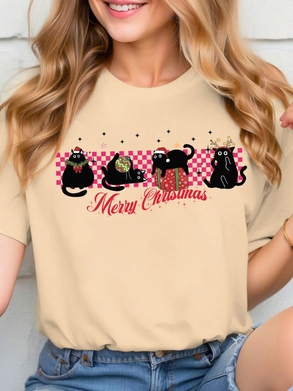 Kitty Santa Lady T-shirt