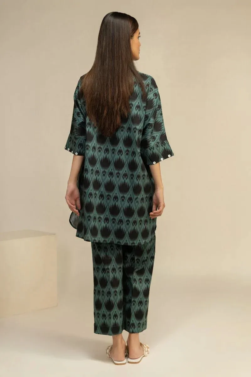 2 Piece | Kurta & Pants | Color Dark Green