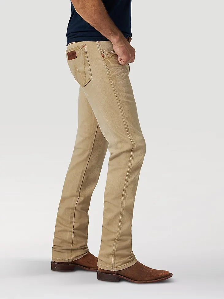 MEN'S WRANGLER RETRO® PREMIUM SLIM FIT STRAIGHT LEG JEAN IN TAN