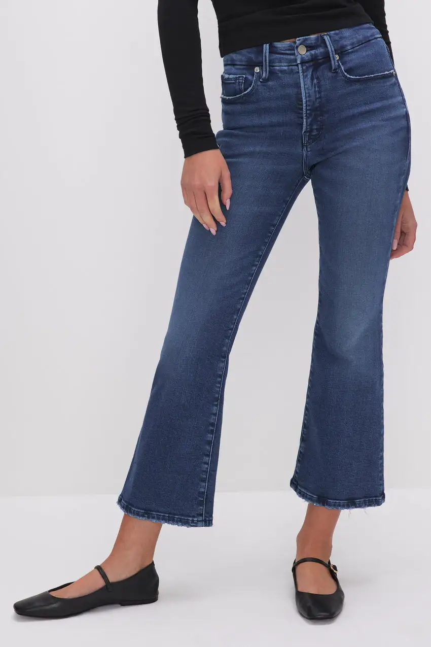 GOOD LEGS LIGHT COMPRESSION CROPPED MINI BOOT JEANS