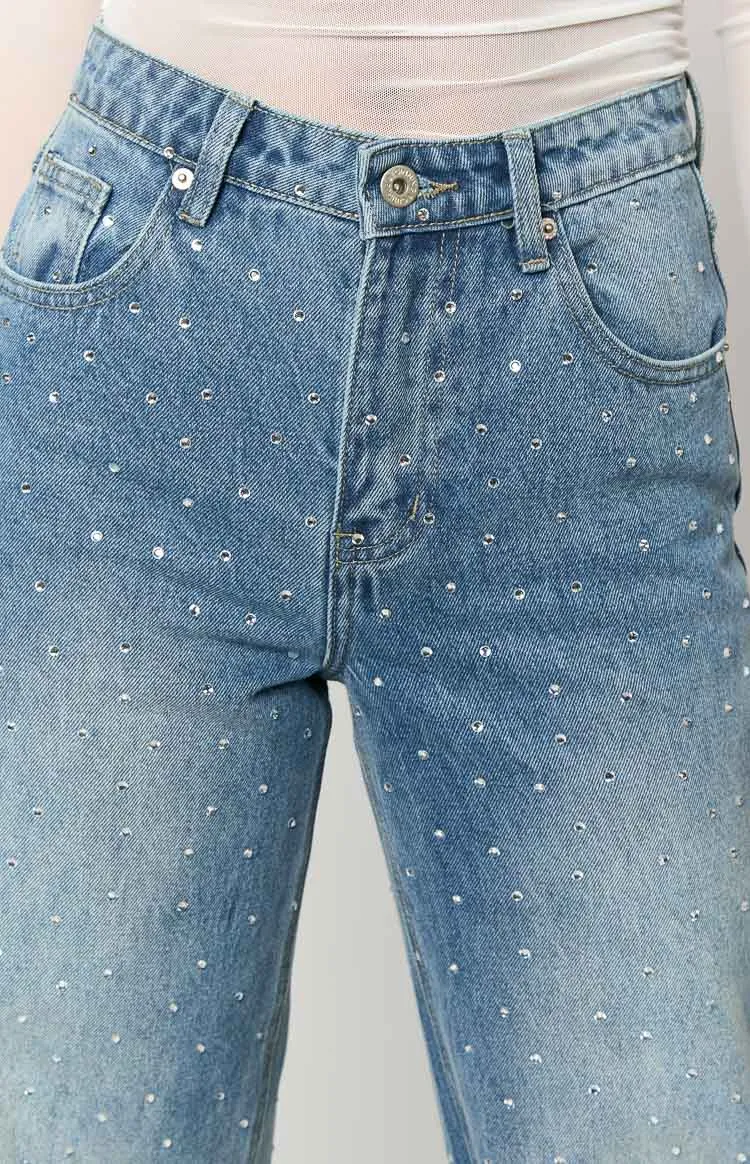 Sparks Mid Wash Denim Straight Leg Jeans