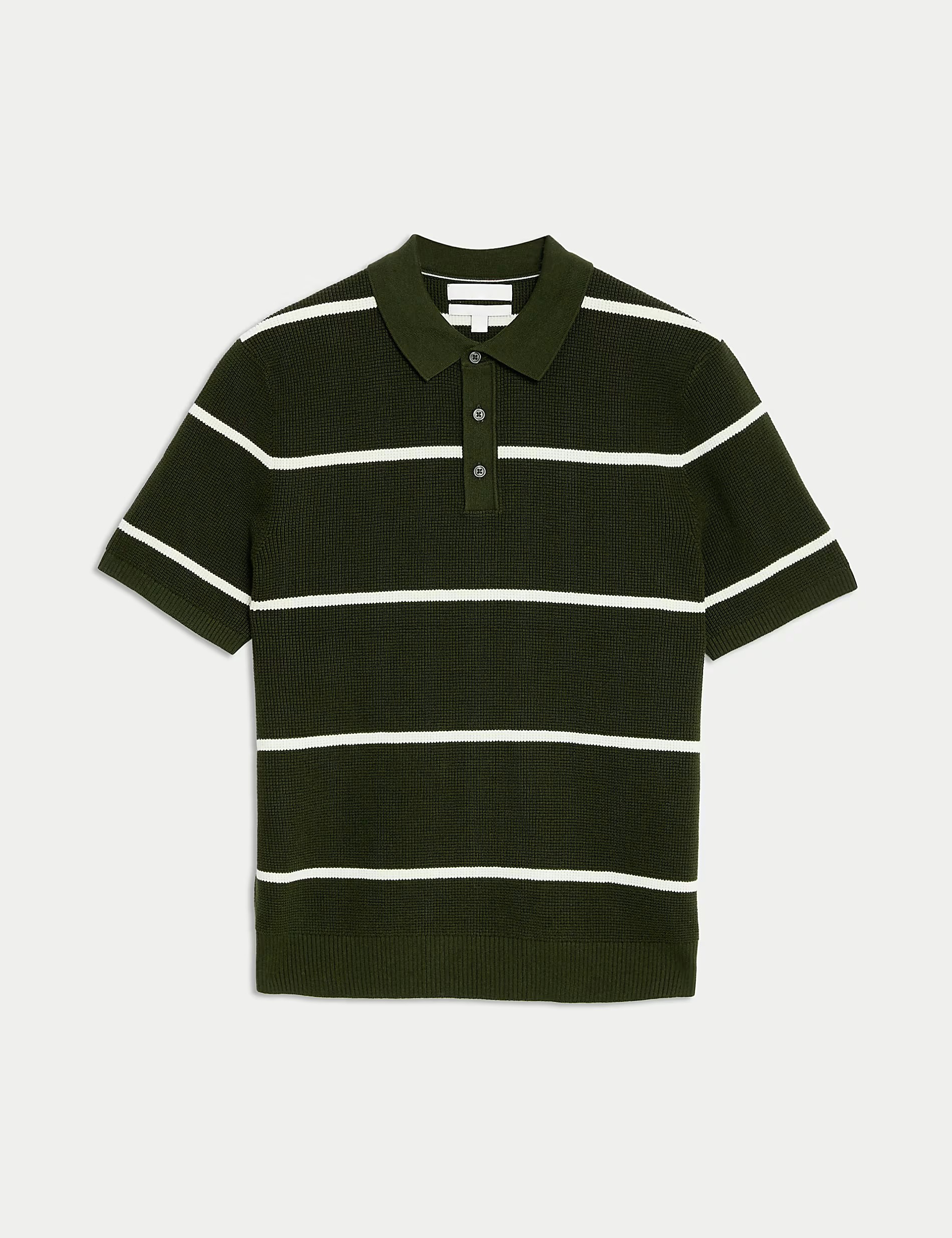 Cotton Rich Striped Knitted Polo Shirt