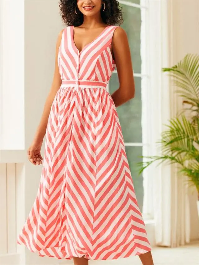 Sunbeam Striped Midi Dress