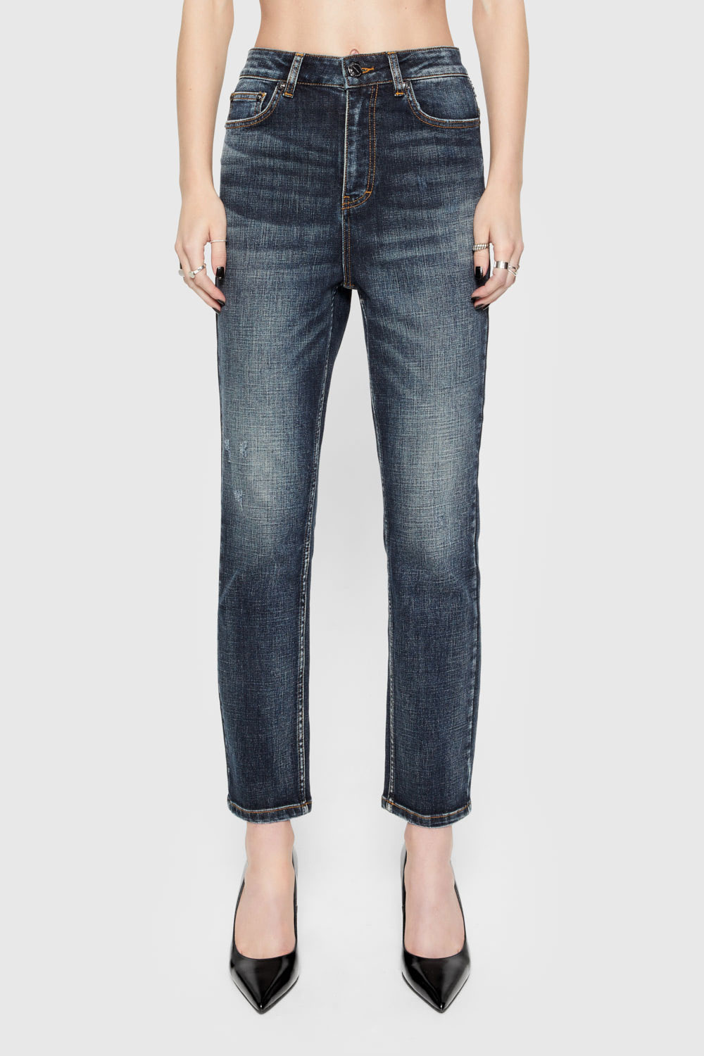 Blue Denim Straight Pants