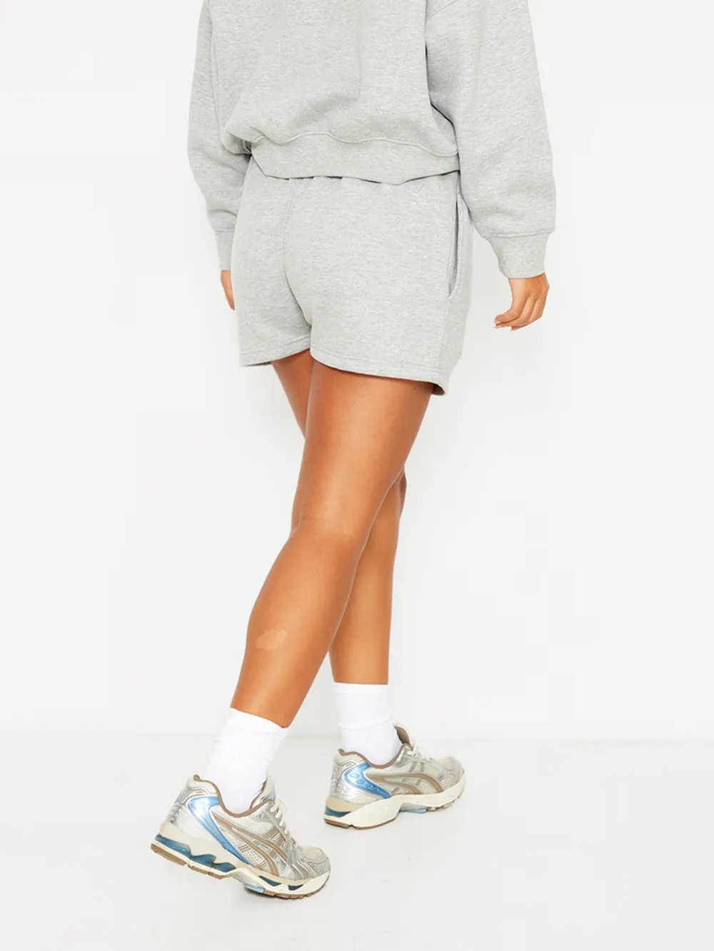 Grey Embossed Detail Shorts