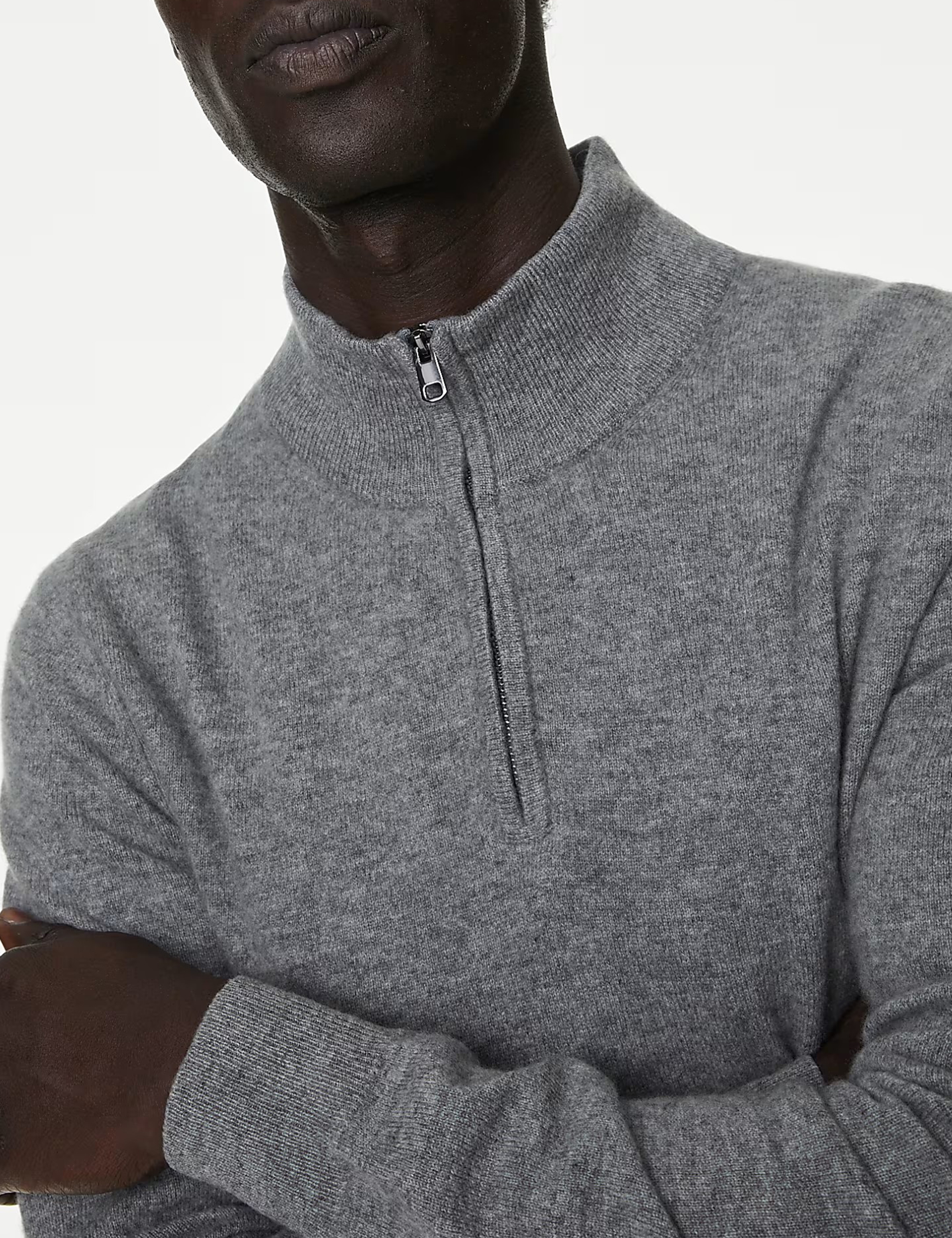 Pure Cashmere Half Zip Jumper