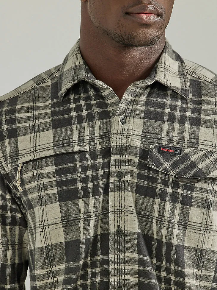 ATG BY WRANGLER™ MEN'S CAMPSITE PLAID SHIRT IN MAHOGANY