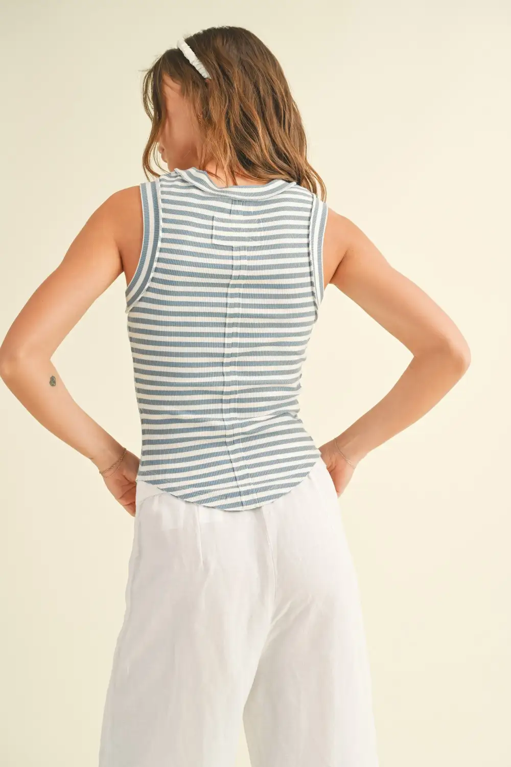 Stripe Pattern Ribbon Top