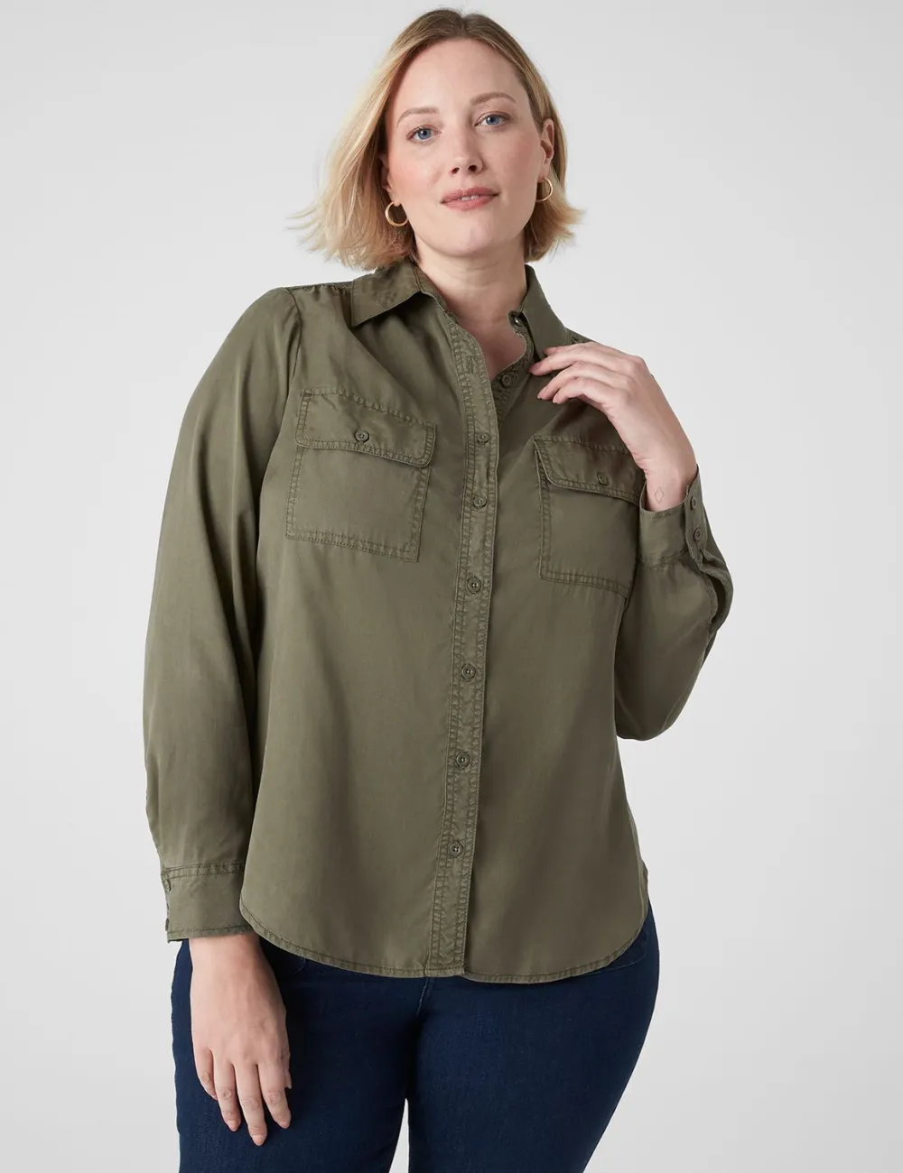 Collared Button-Down Camp Shirt