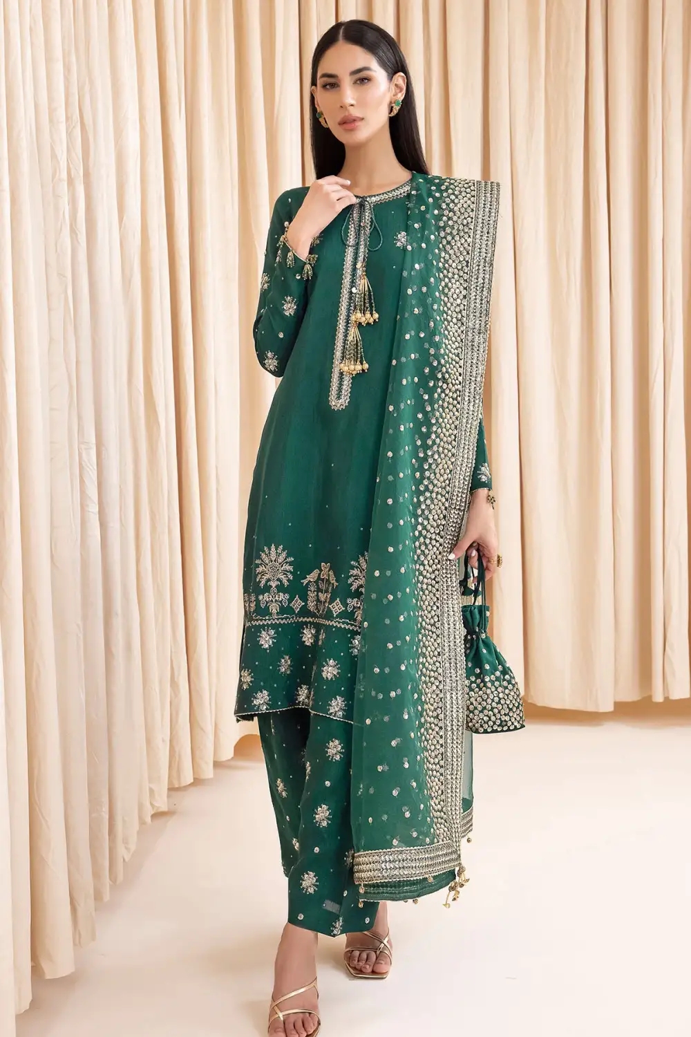 Embroidered Raw Silk Sets