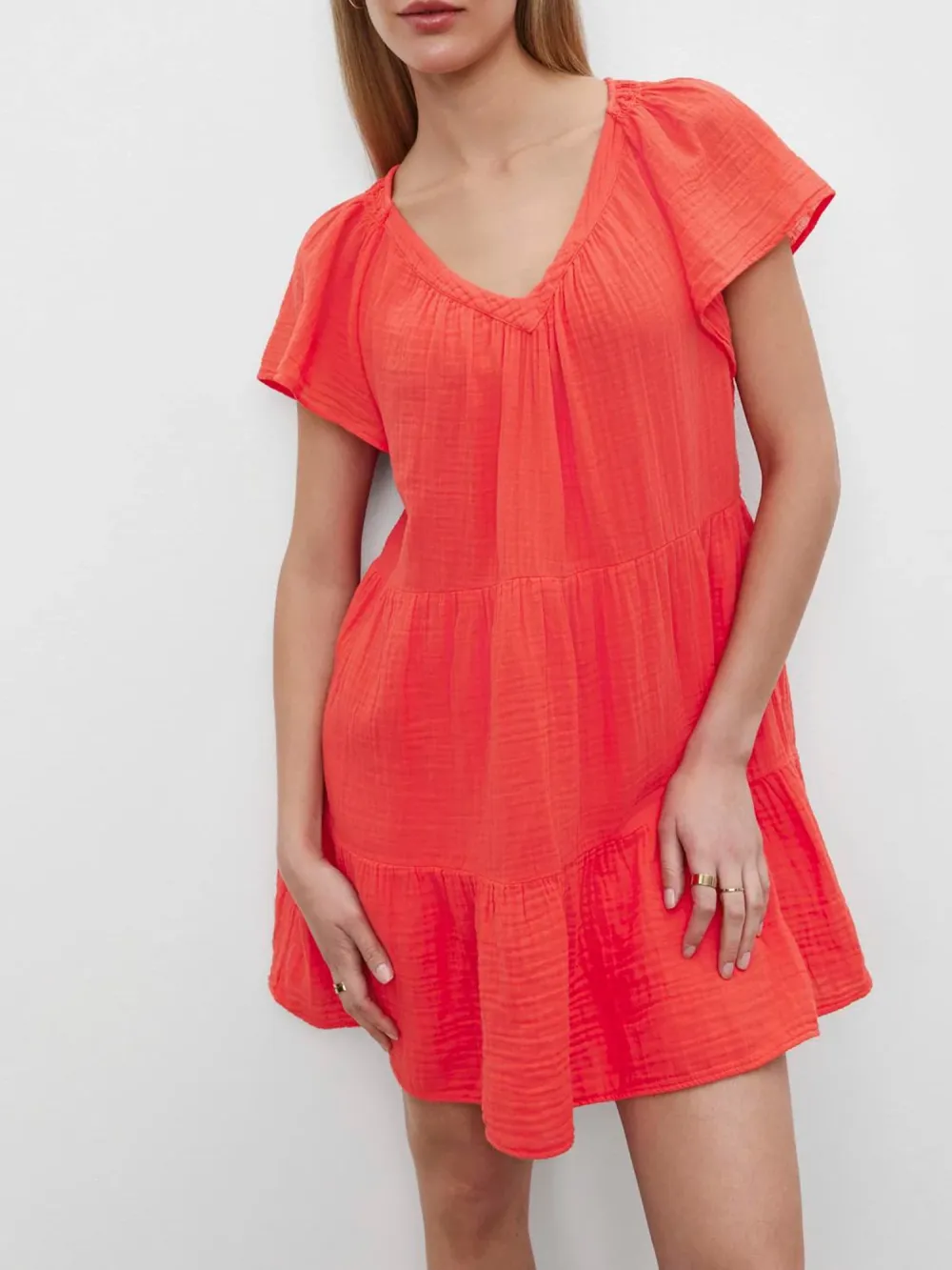 Eleanor Cotton Gauze Tiered Dress