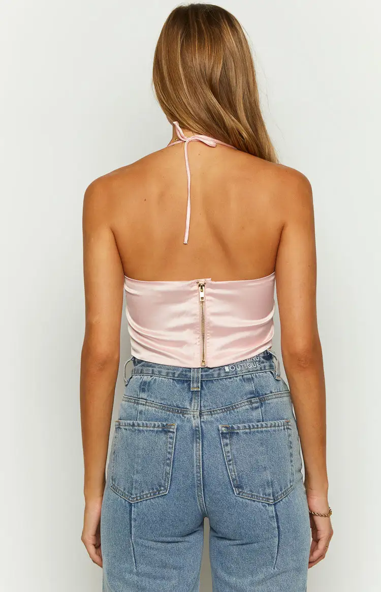 Sashay Pink Corset Crop Top