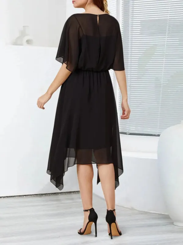 Black chiffon simple elegant dress