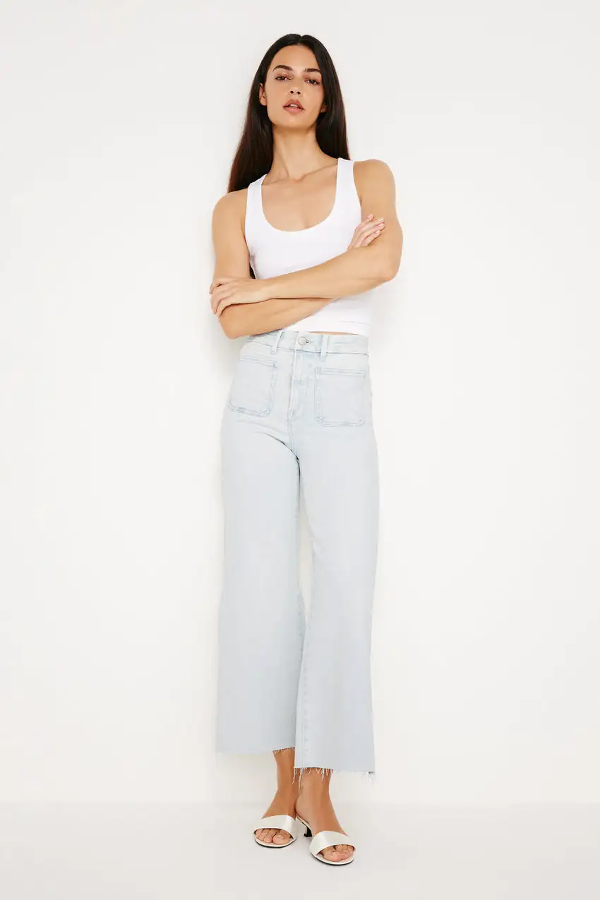 SOFT-TECH GOOD WAIST CROPPED PALAZZO JEANS