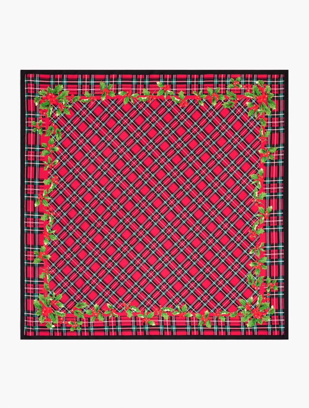 Apple Cider Plaid Silk Square Scarf