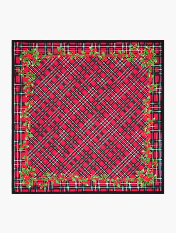 Apple Cider Plaid Silk Square Scarf