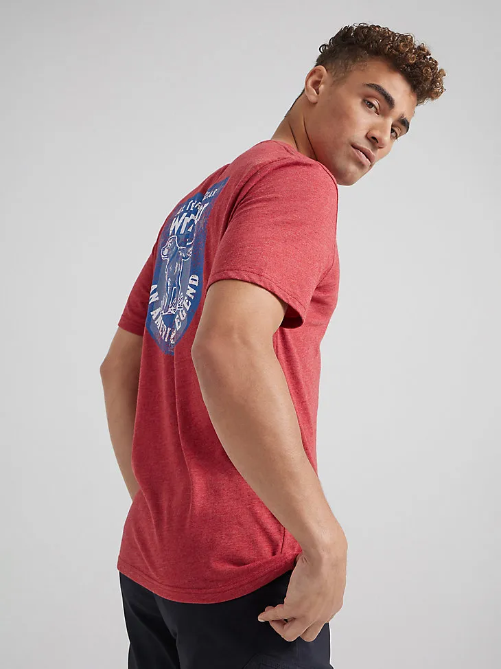 ATG BY WRANGLER™ MEN'S BACK GRAPHIC T-SHIRT IN BRICK RED