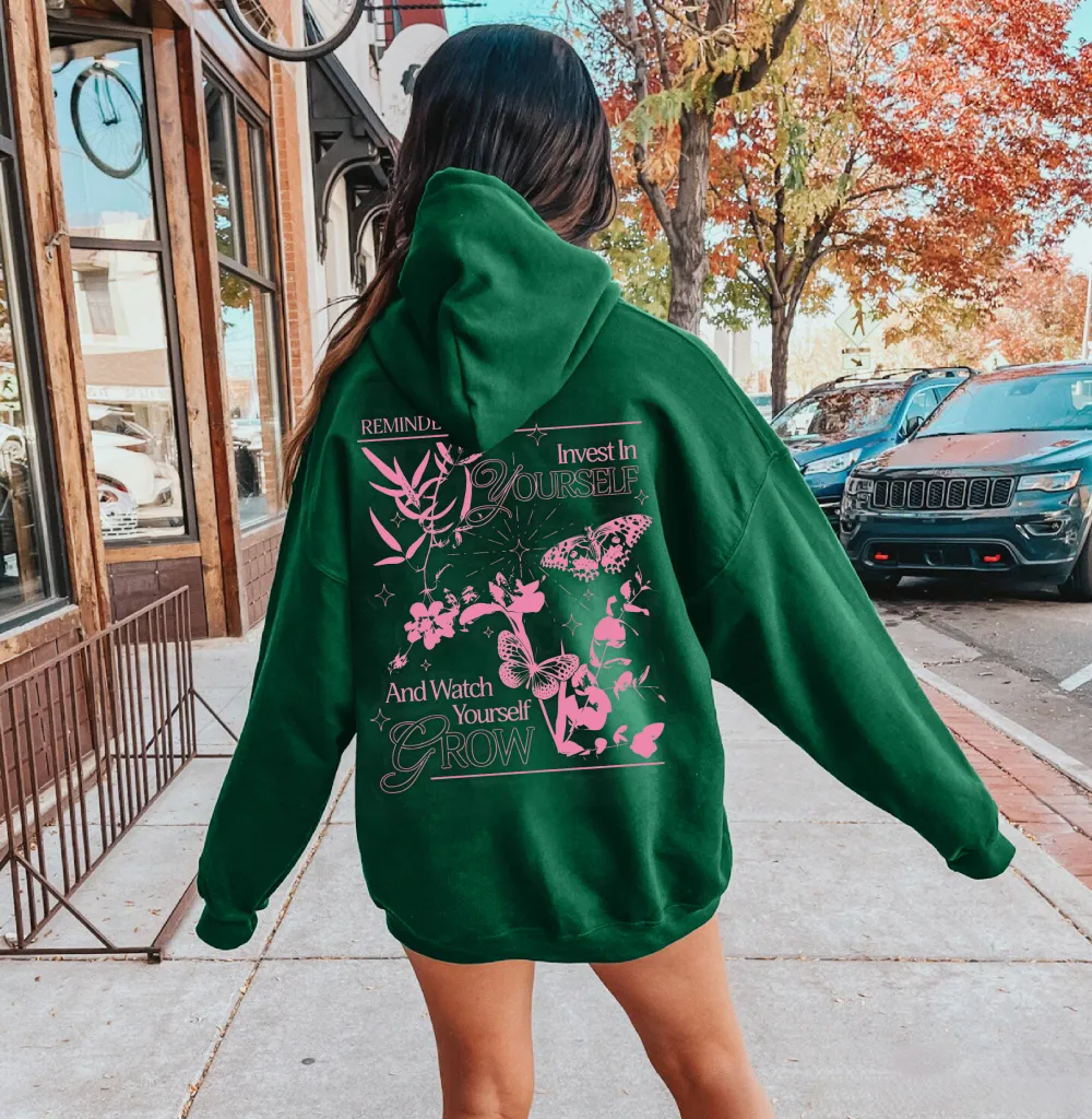 Y2k Butterfly poster flowers women's fashion hoodie