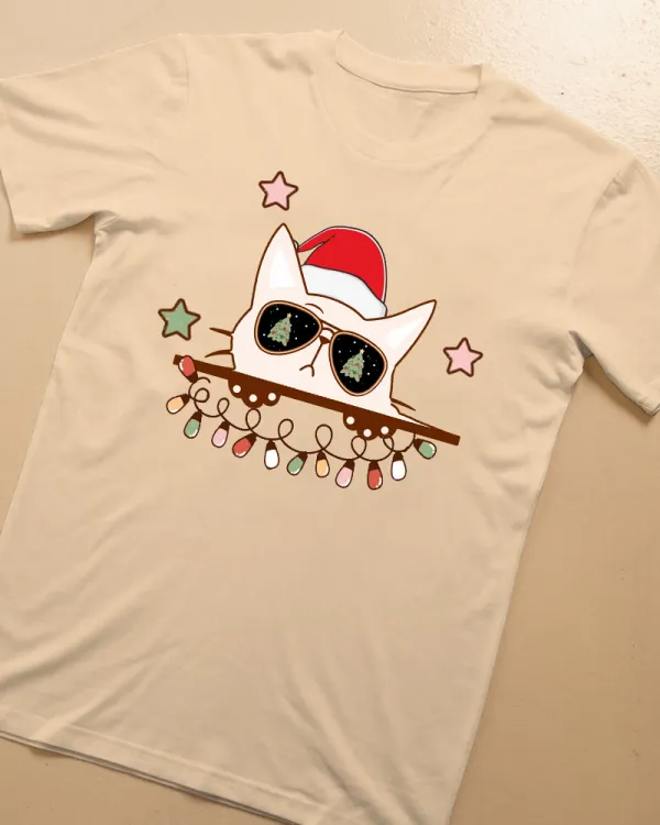 Kitty Santa Lady T-shirt