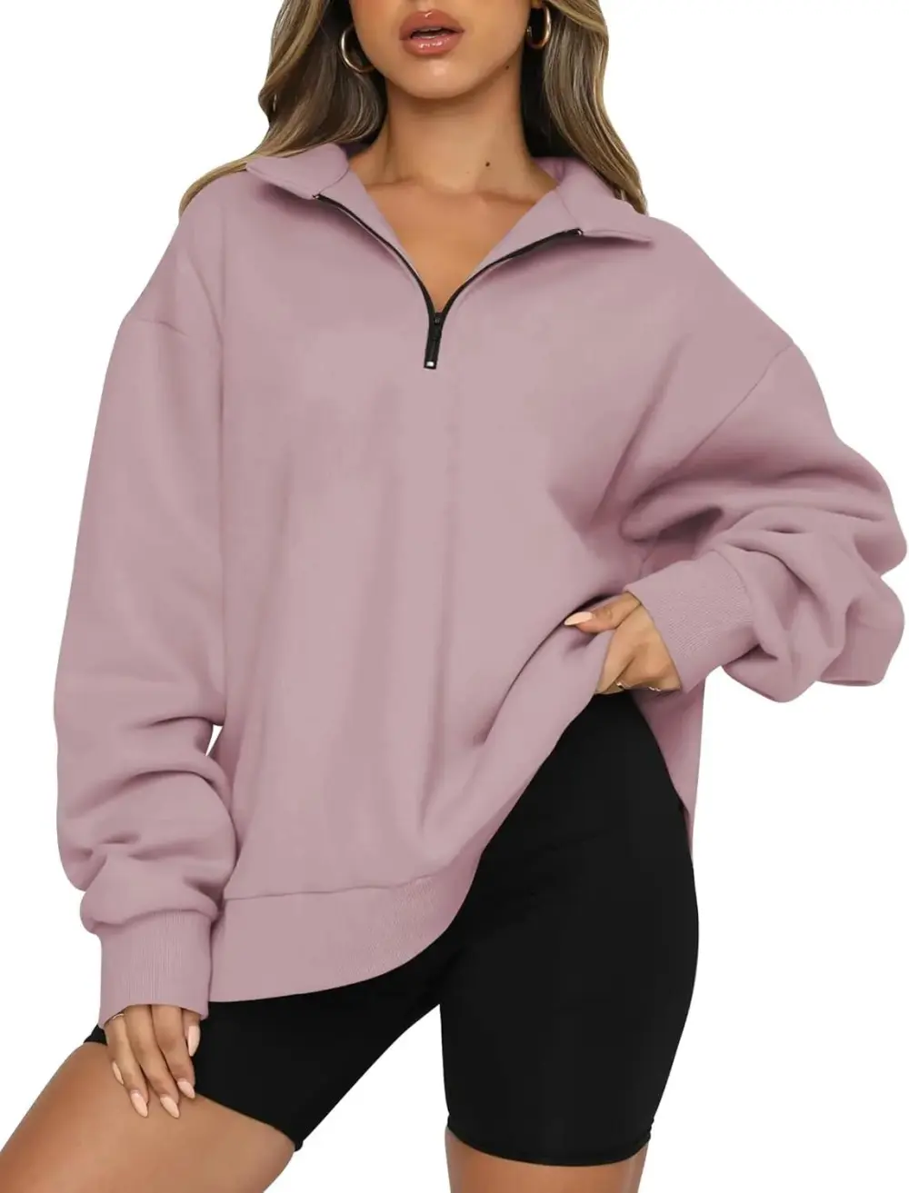 Oversized Sweatshirts Half Zip Pullover Long Sleeve