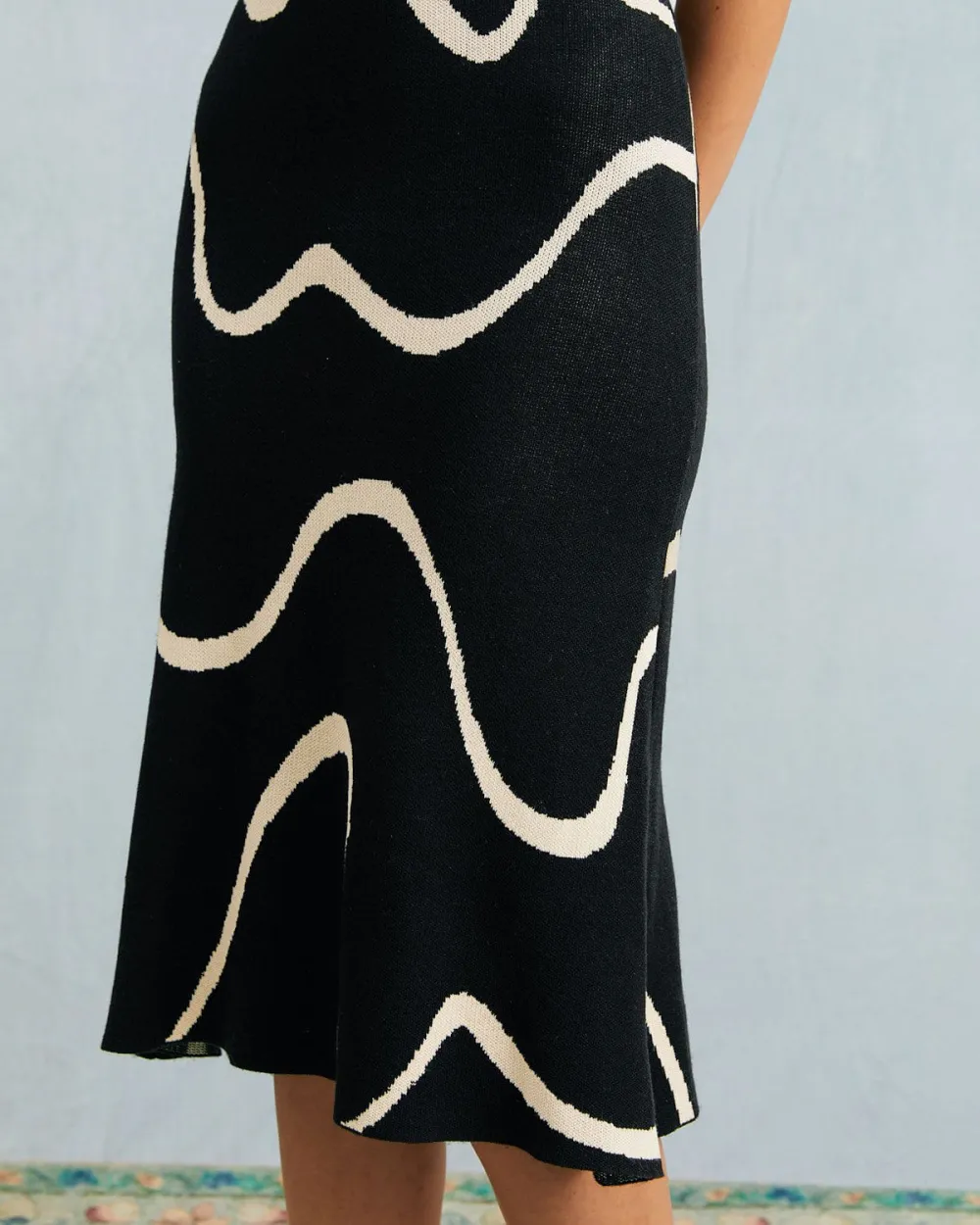 Black Wave Sling Dress