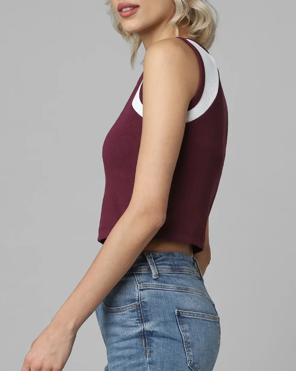 Purple Vest Cropped T-shirt