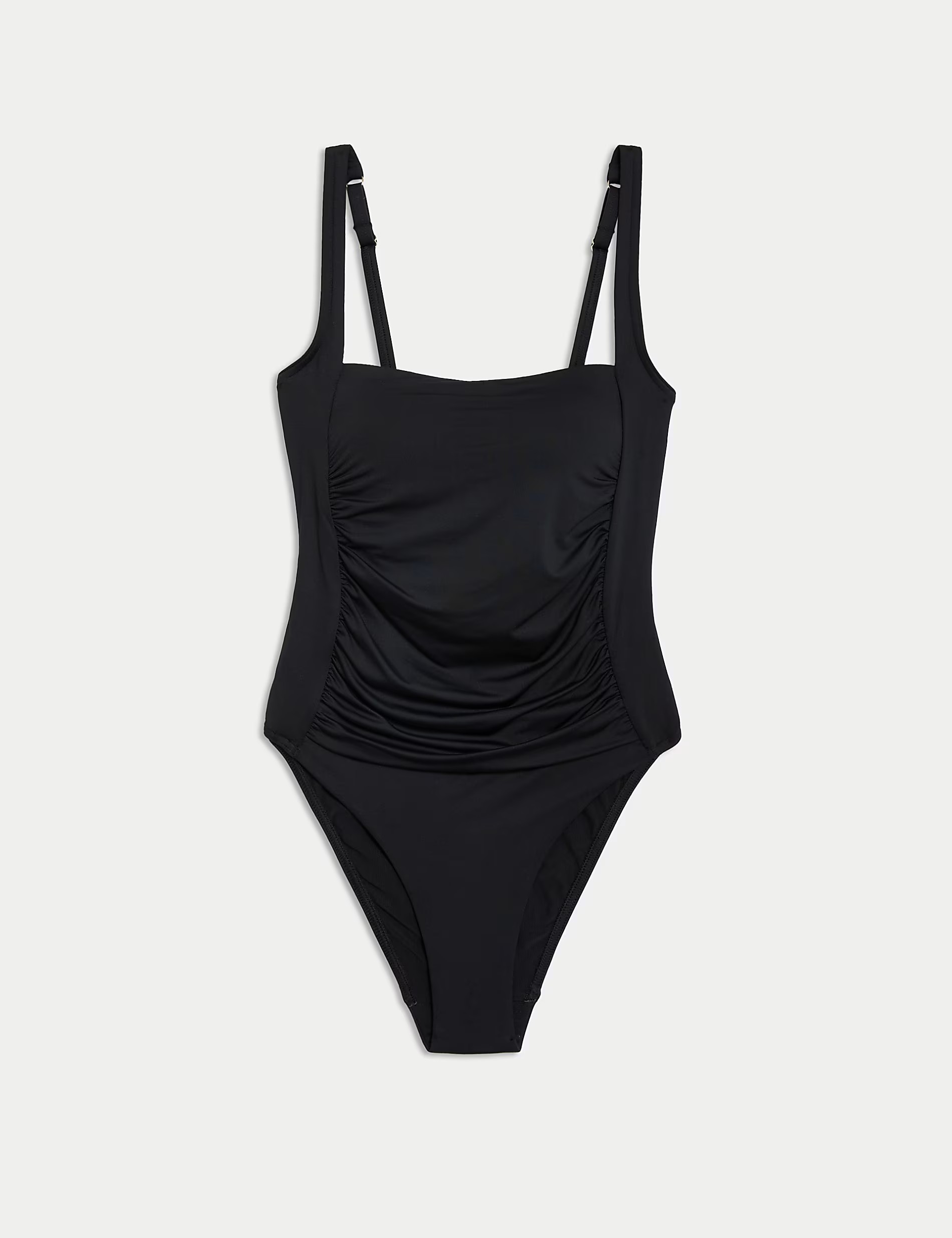 Black Square Neck Tummy Control Swimsuit