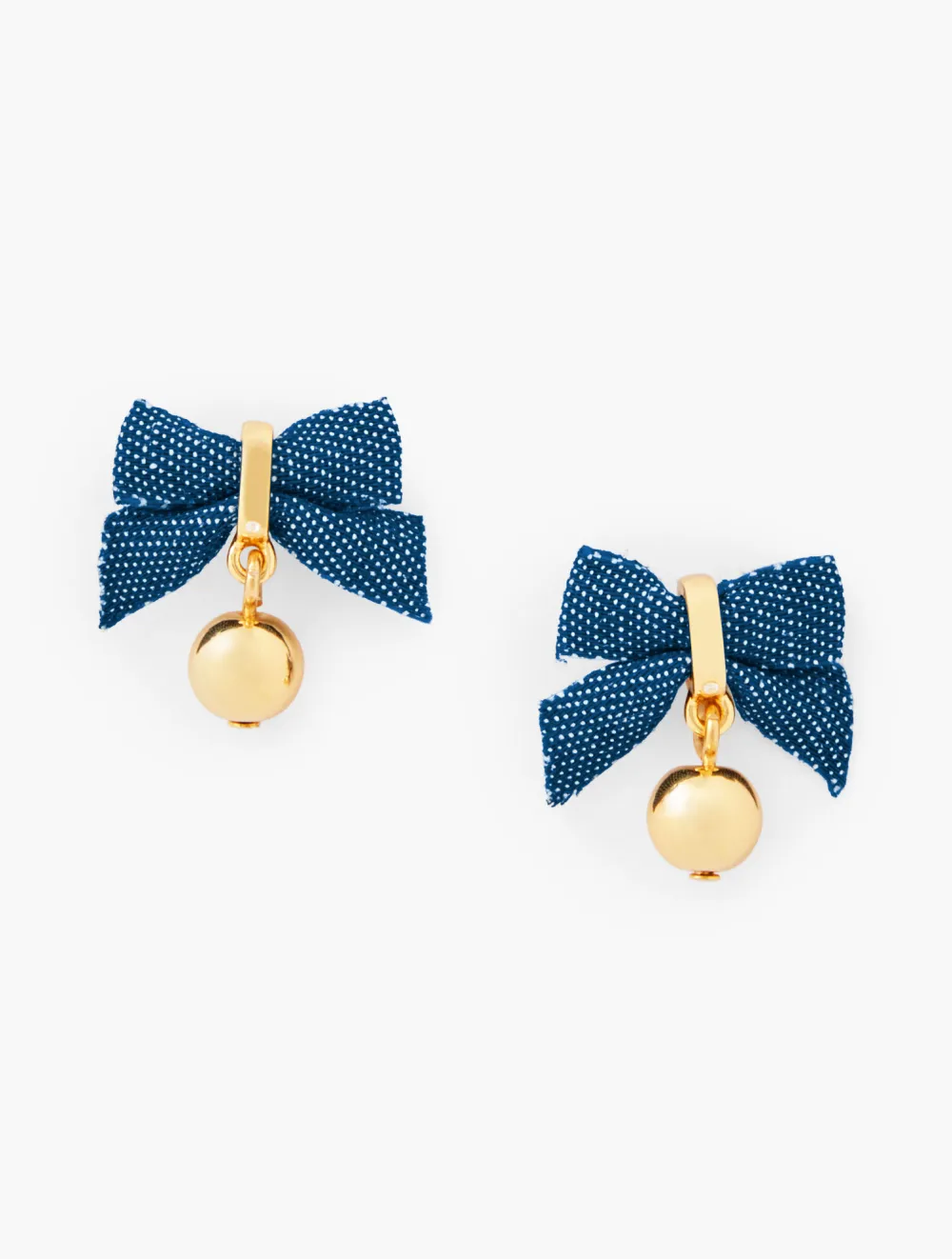 Chambray Bow Earrings