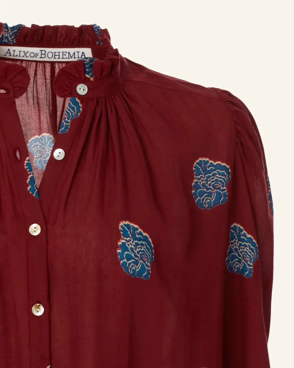 Annabel Burgundy and Blue Shirt