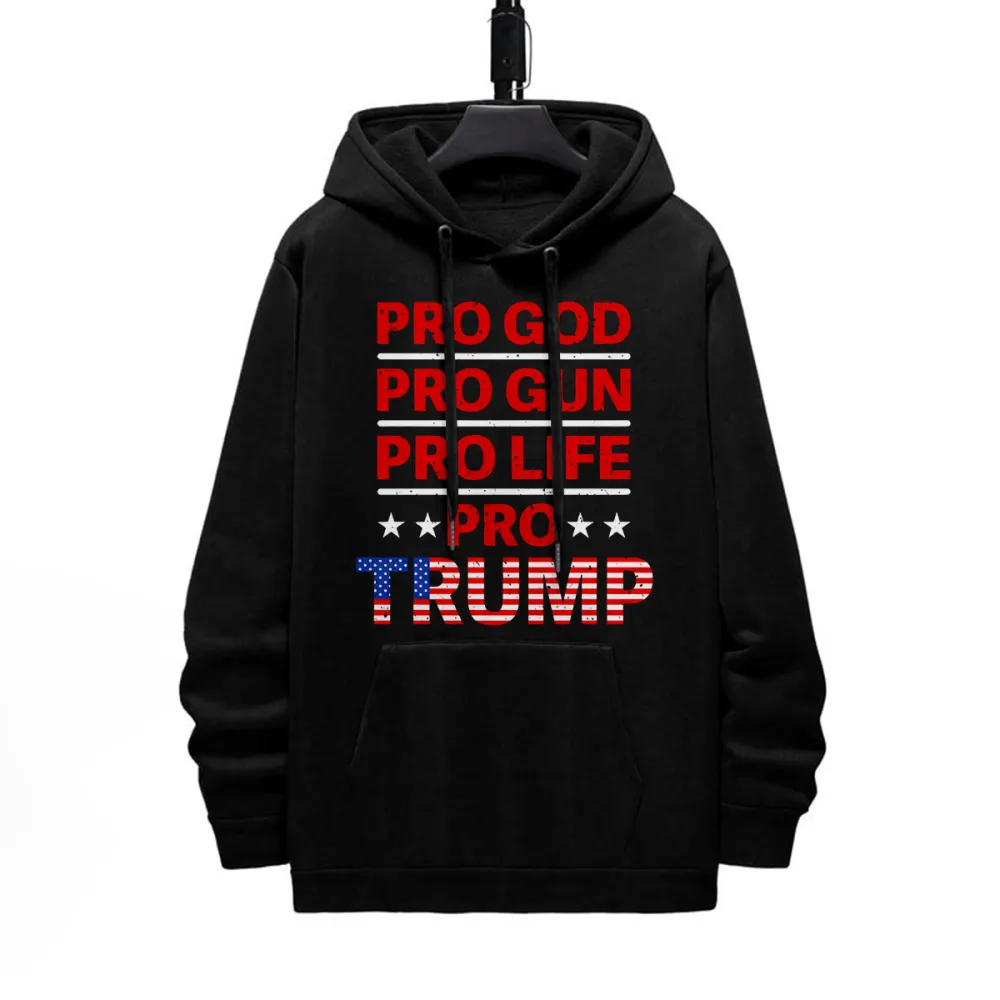 PRO GOD PRO LIFE PATTERN PRINTED HOODIE