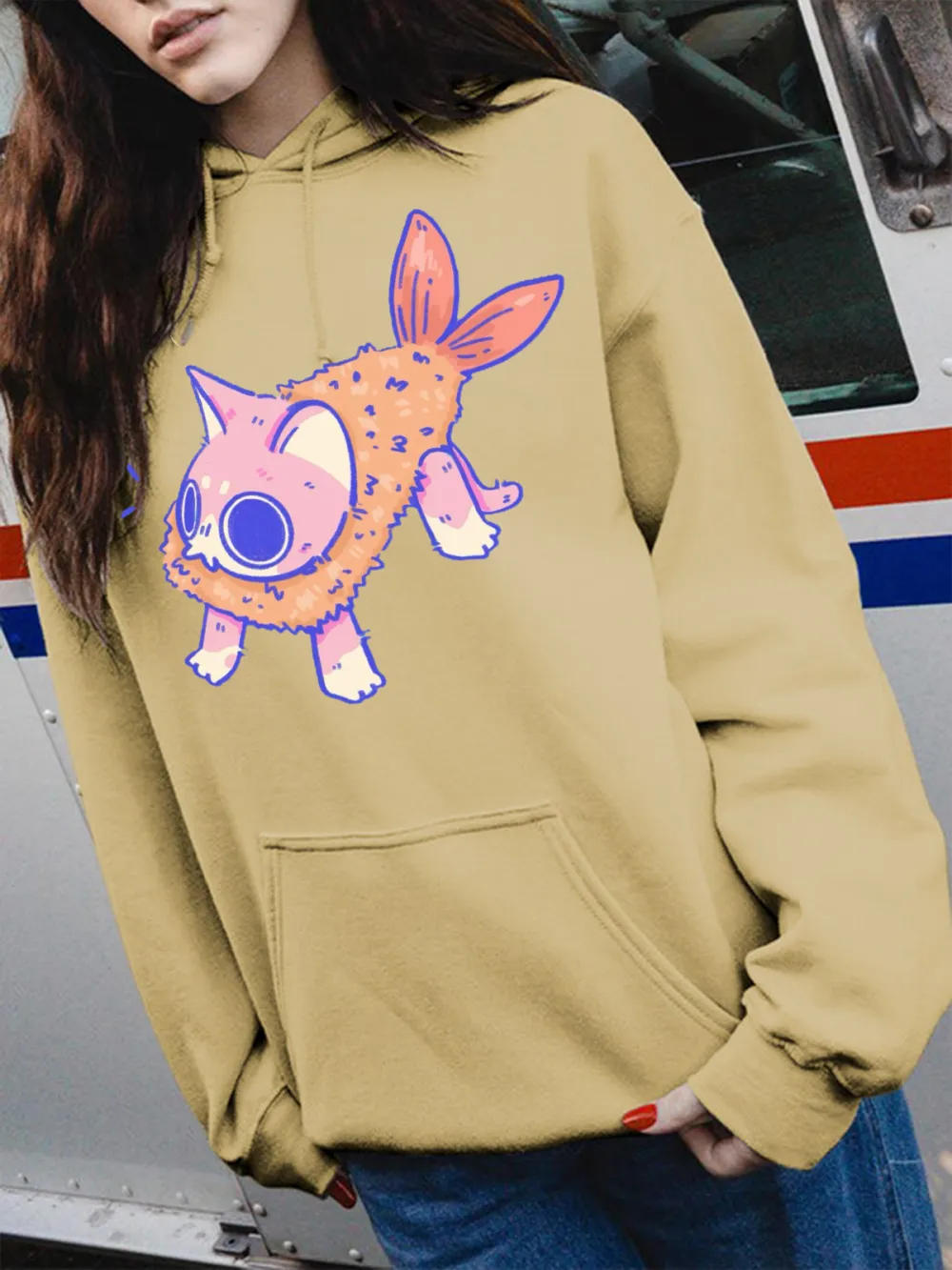 I AM FRIED PATTERN HOODIE