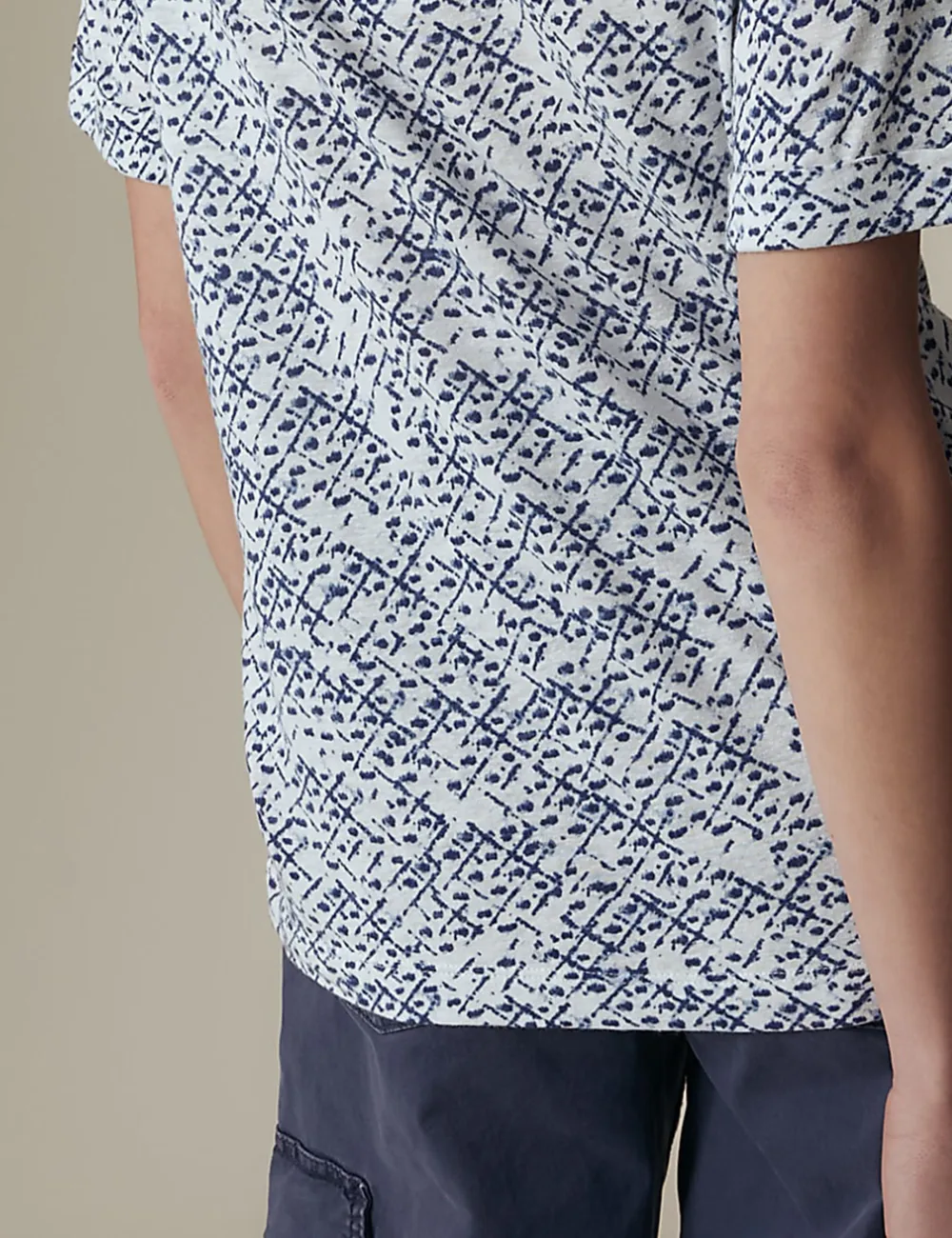 Linen Blend Printed T-Shirt