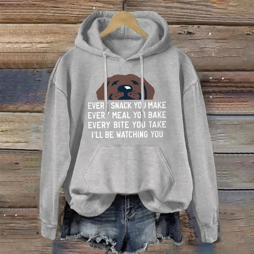 I'll Be Watching You Chocolate Lab Crusher Hoodie