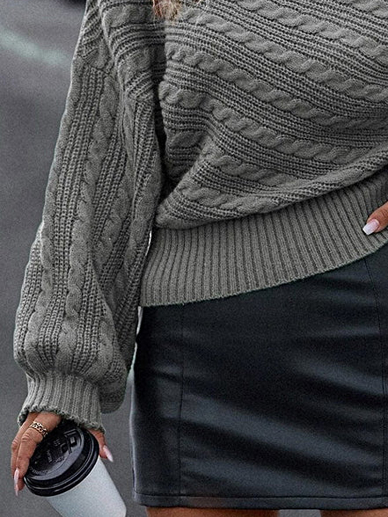 Grey Casual Knitted Sweater Top Coat