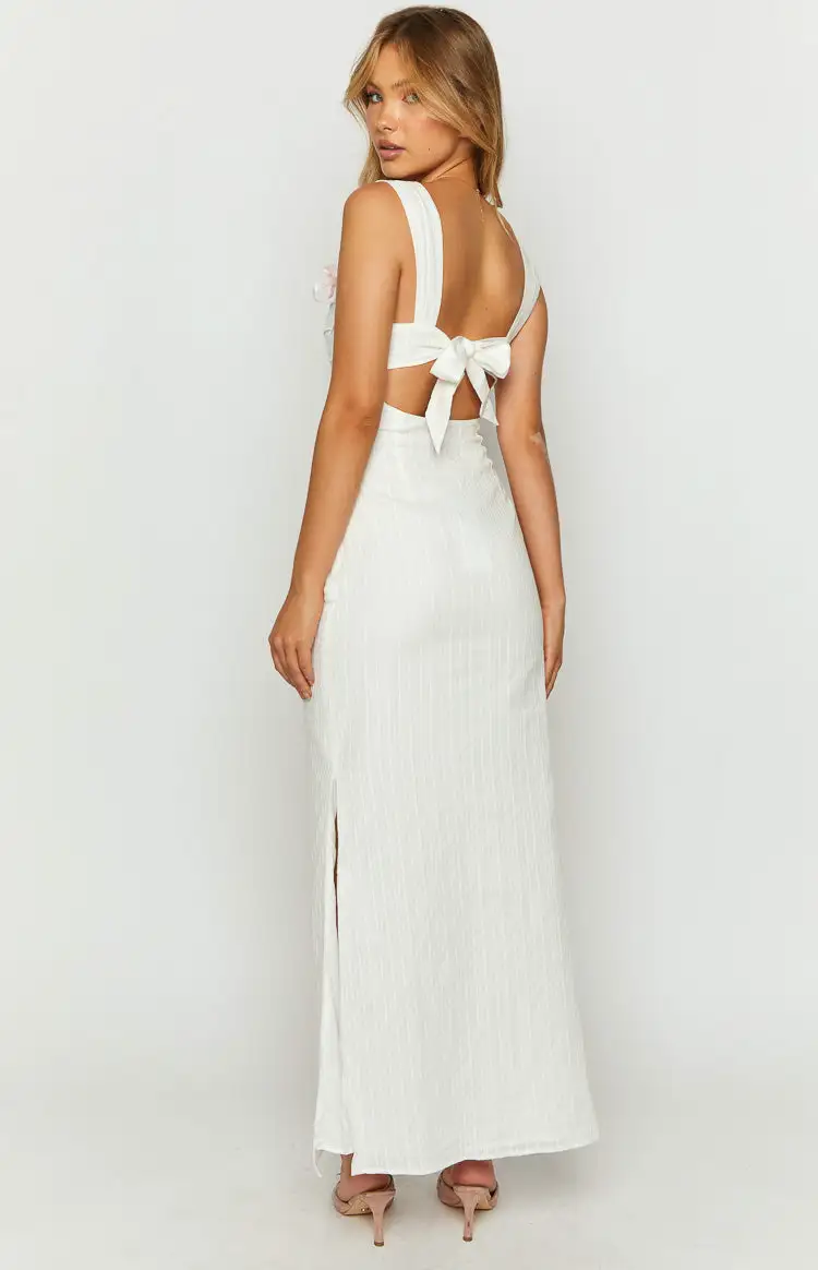 Magnus White Tie Back Maxi Dress